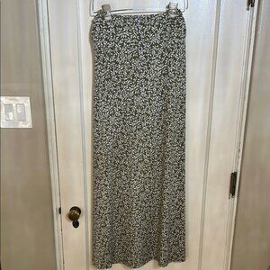 White and Green Maxi Slip Skirt for Resort Wear